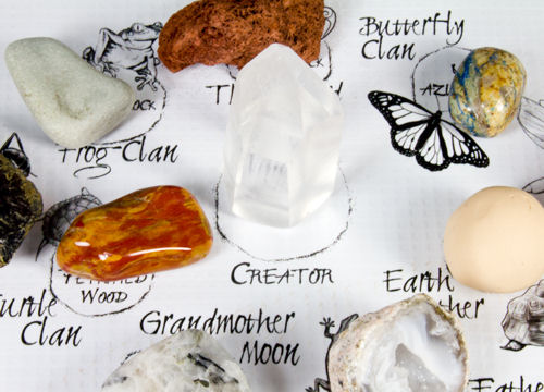 The Creator Stone on The Medicine Wheel with a Quartz Crystal