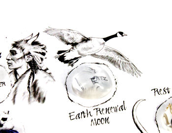 Earth Renewal Moon and Crystal on Medicine Wheel