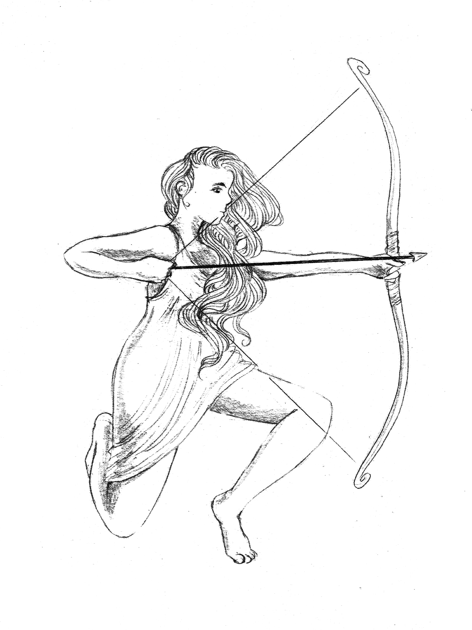 Artemis the Greek goddess of the hunt tattoo art idea with doe Stock Vector  | Adobe Stock