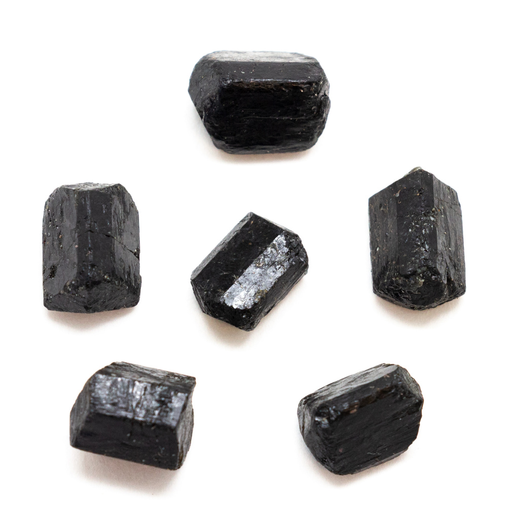 Partially Polished Black Tourmaline Crystal Set (Small) - Crystal Vaults