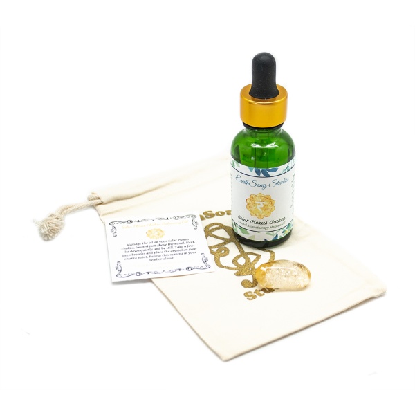 Solar Plexus Chakra Massage Oil with Citrine Crystal-0