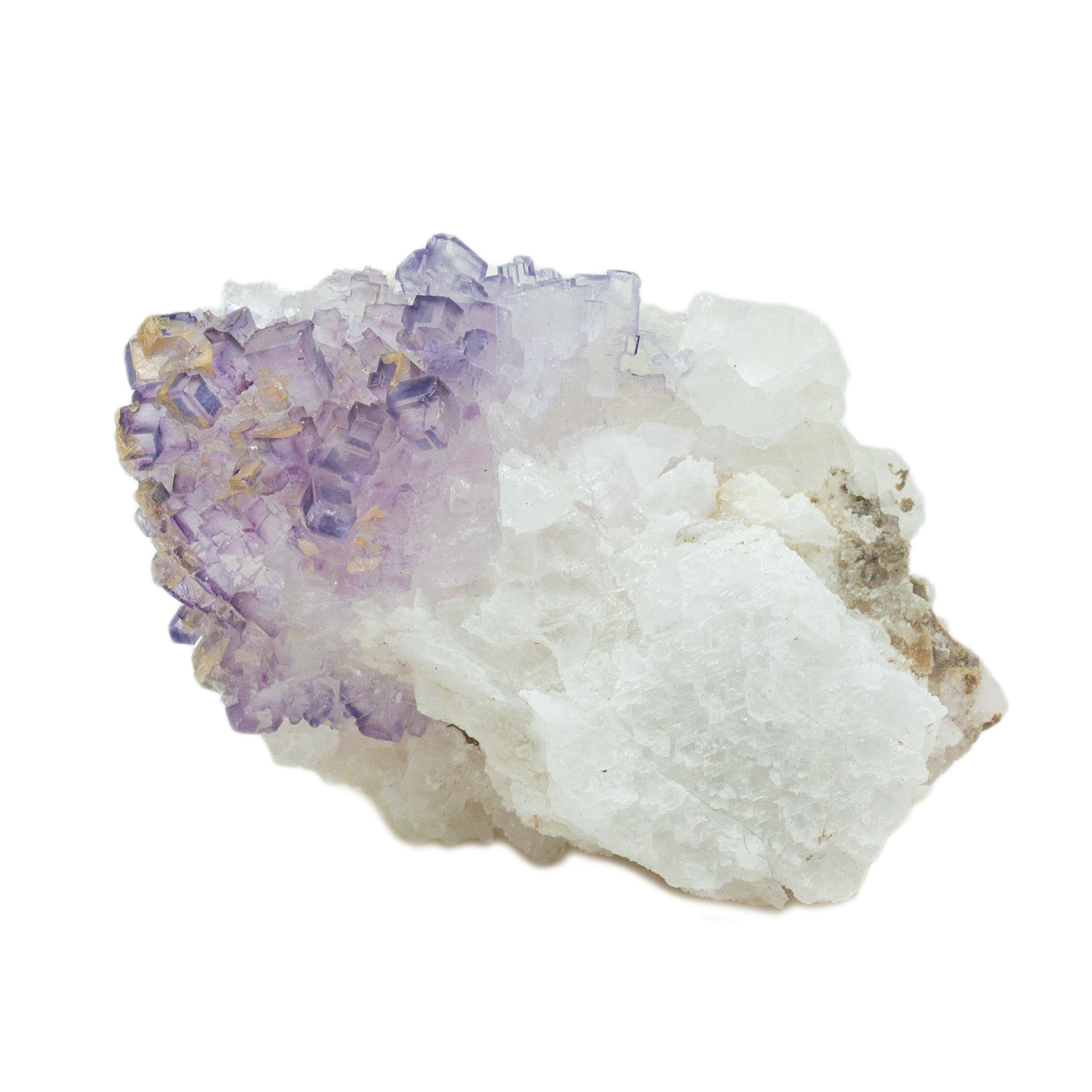 Fluorite with White Celestite Cluster - Crystal Vaults