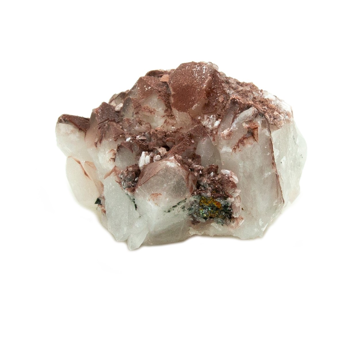 Red Hematite Quartz with Chalcopyrite Cluster