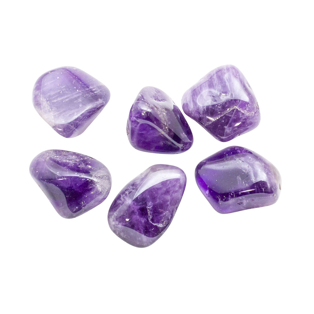 Tumbled Amethyst kit, natural stones gift in silk bag, meditation crystals  – Crystal boutique