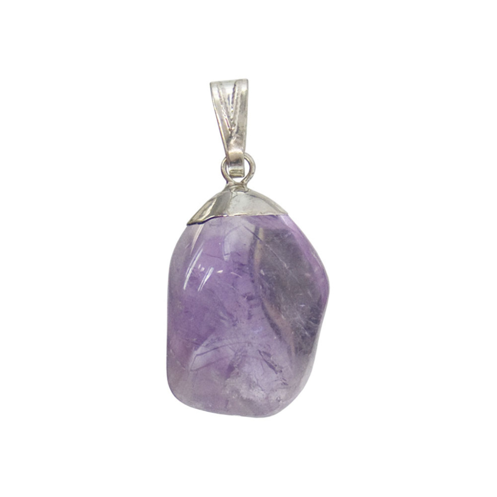 Amethyst Tumbled Stone Pendant - Crystal Vaults