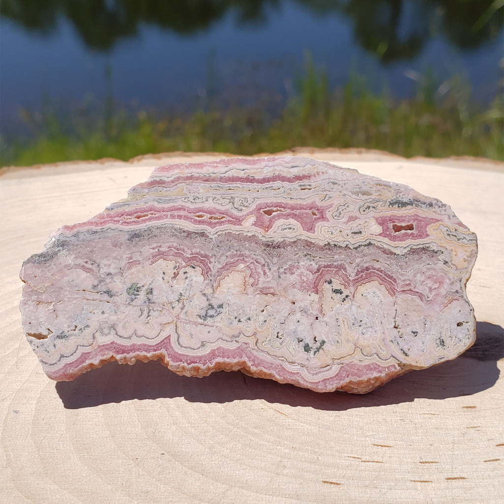 Polished Rhodochrosite Slab - Crystal Vaults